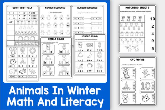Download Winter Animal Theme Math and Literacy - Animal theme Collection