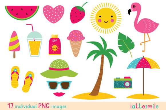 Download Cute Summer Clipart Set - Summer clipart set Collection