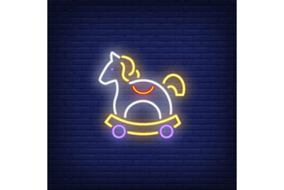 Download Rocking Horse Toy Neon Sign. Childhood, - Toy Collection