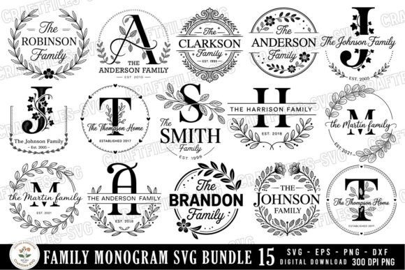 Download Family Monogram SVG Bundle - Monogram svg Collection