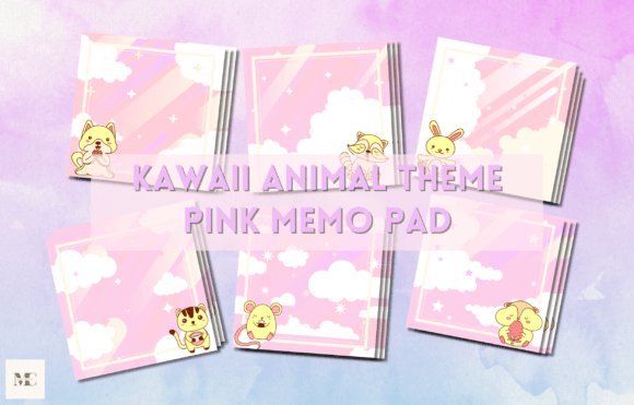 Download Kawaii Animal Theme Pink Memo Pad - Animal theme Collection