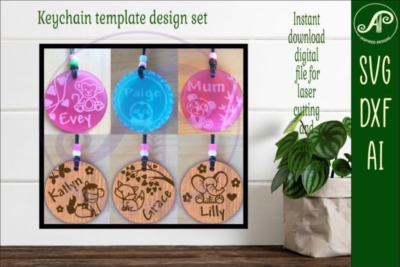Download Animal Theme Set B Keychain DIGITAL SVG - Animal theme Collection