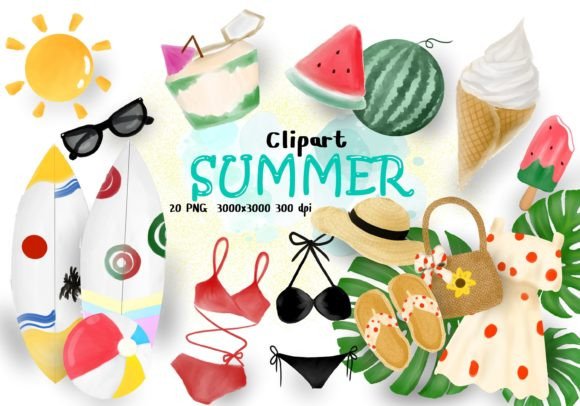 Download Summer Clipart Set - Summer clipart set Collection
