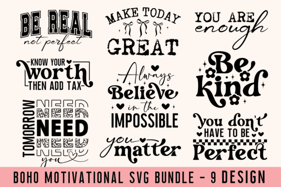 Download Boho Motivational Quotes Svg Bundle PNG - Boho motivational Collection