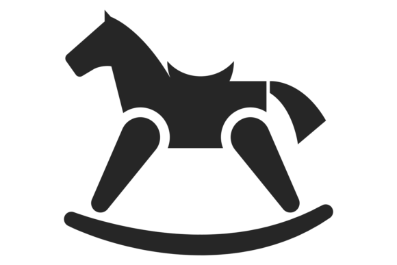 Download Rocking Horse Icon. Kid Riding Toy Black - Toy Collection