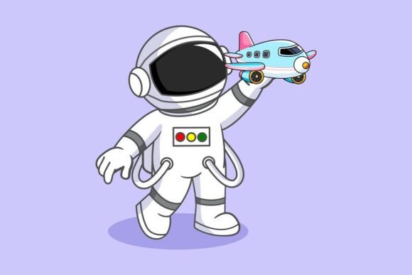 Download Astronaut Playing with a Toy Airplane - Toy Collection