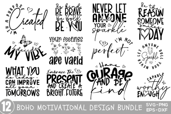Download Boho Motivational SVG PNG Design Bundle - Boho motivational Collection